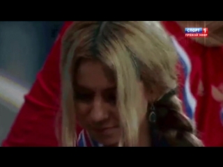 beautiful girl at the match russia-czech republic